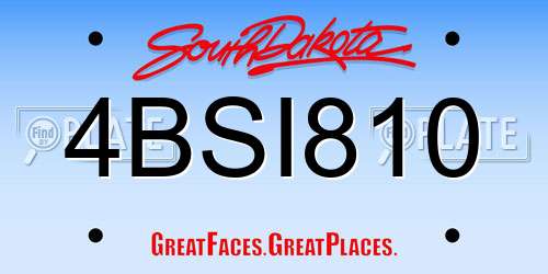 4BSI810 South Dakota License Plate