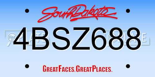 4BSZ688 South Dakota License Plate