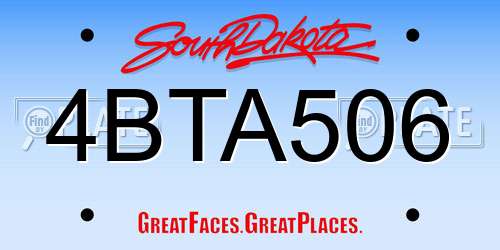 4BTA506 South Dakota License Plate