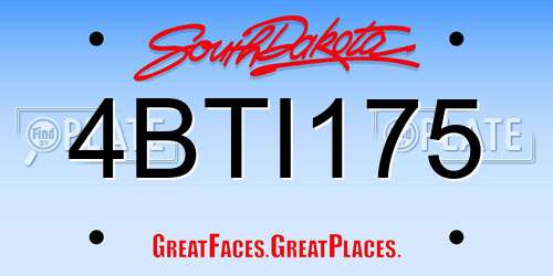 4BTI175 South Dakota License Plate