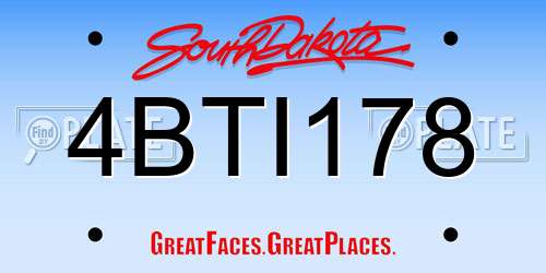 4BTI178 South Dakota License Plate
