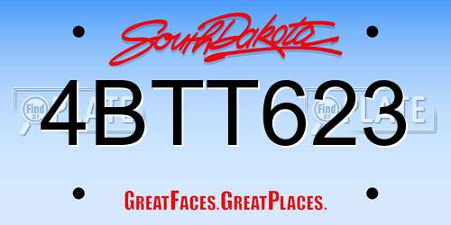 4BTT623 South Dakota License Plate