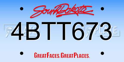 4BTT673 South Dakota License Plate