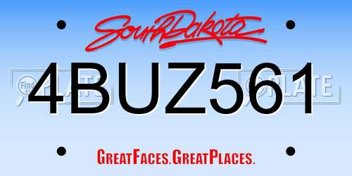 4BUZ561 South Dakota License Plate