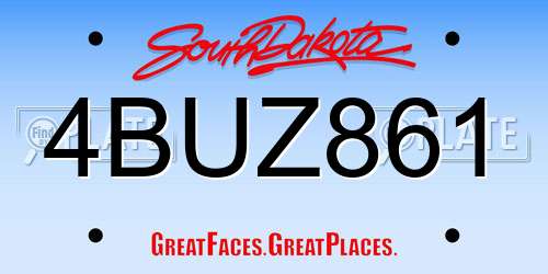 4BUZ861 South Dakota License Plate