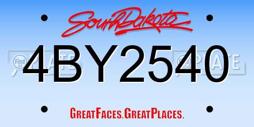 4BY2540 South Dakota License Plate