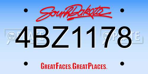 4BZ1178 South Dakota License Plate