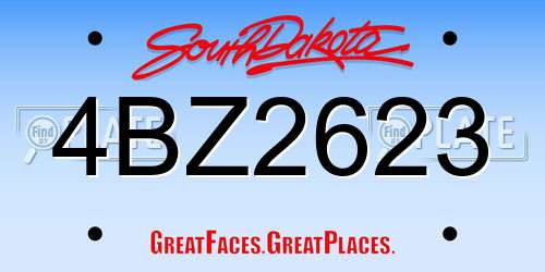4BZ2623 South Dakota License Plate