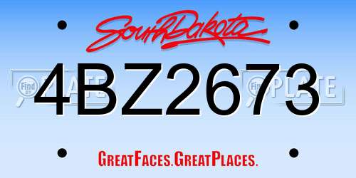 4BZ2673 South Dakota License Plate