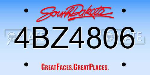 4BZ4806 South Dakota License Plate