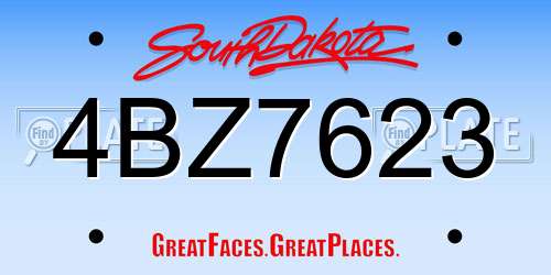 4BZ7623 South Dakota License Plate