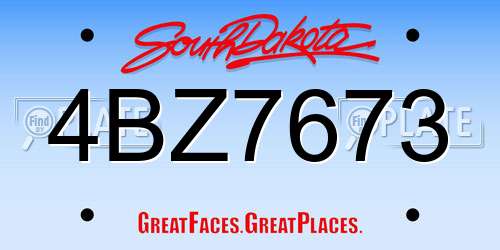 4BZ7673 South Dakota License Plate