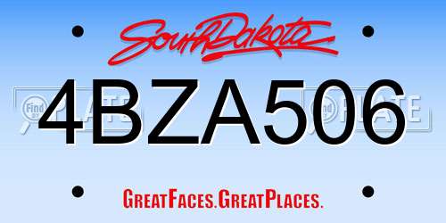 4BZA506 South Dakota License Plate