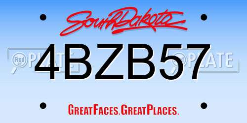 4BZB57 South Dakota License Plate