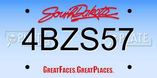 4BZS57 South Dakota License Plate