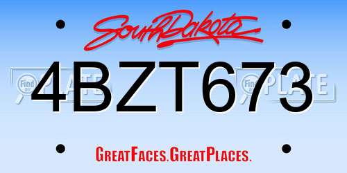 4BZT673 South Dakota License Plate