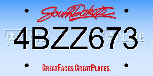 4BZZ673 South Dakota License Plate