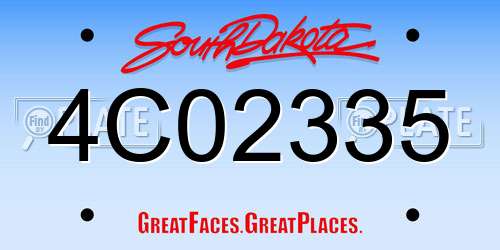 4C02335 South Dakota License Plate
