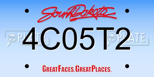 4C05T2 South Dakota License Plate