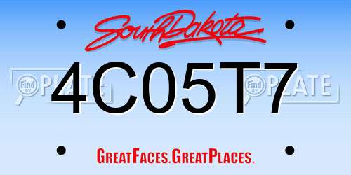 4C05T7 South Dakota License Plate