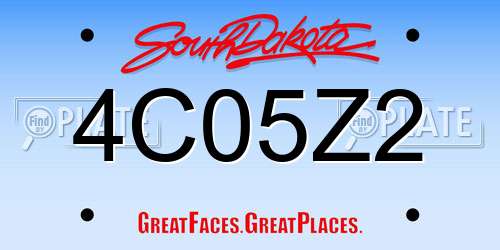 4C05Z2 South Dakota License Plate
