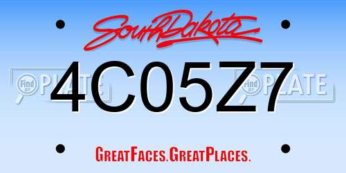 4C05Z7 South Dakota License Plate