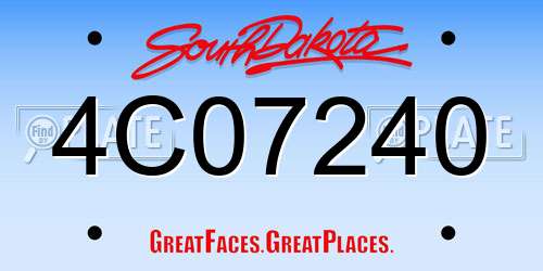4C07240 South Dakota License Plate