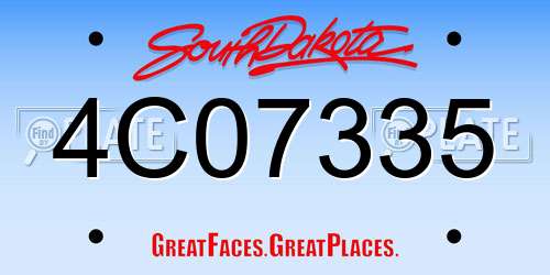 4C07335 South Dakota License Plate