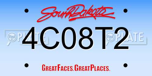 4C08T2 South Dakota License Plate