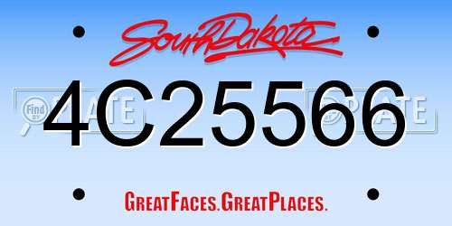 4C25566 South Dakota License Plate