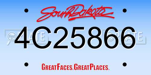 4C25866 South Dakota License Plate