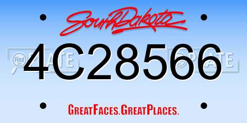 4C28566 South Dakota License Plate