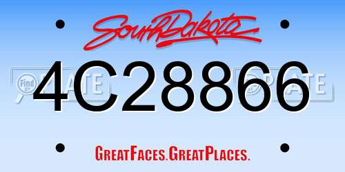4C28866 South Dakota License Plate
