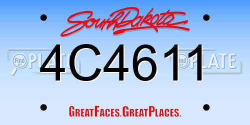 4C4611 South Dakota License Plate