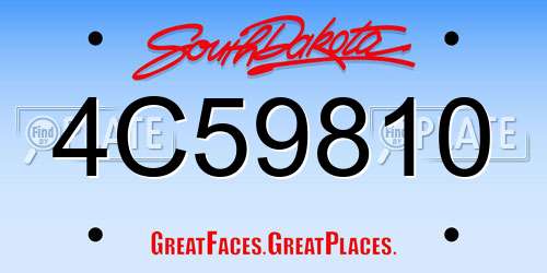 4C59810 South Dakota License Plate