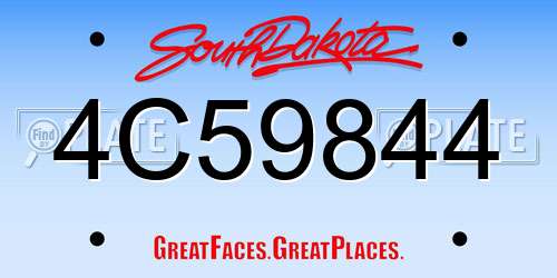 4C59844 South Dakota License Plate