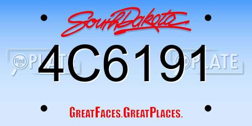 4C6191 South Dakota License Plate
