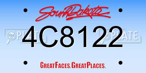 4C8122 South Dakota License Plate