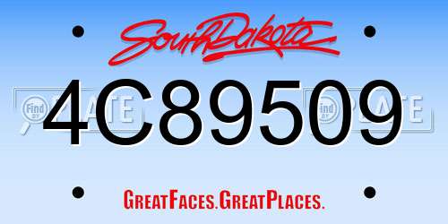 4C89509 South Dakota License Plate