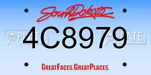 4C8979 South Dakota License Plate