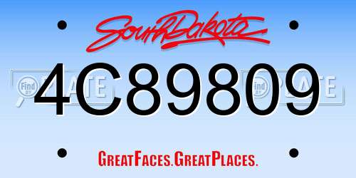 4C89809 South Dakota License Plate