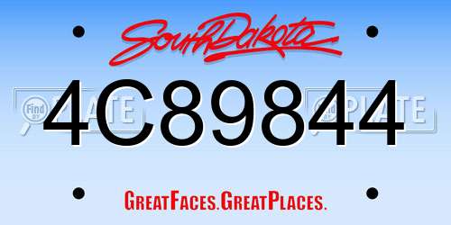 4C89844 South Dakota License Plate