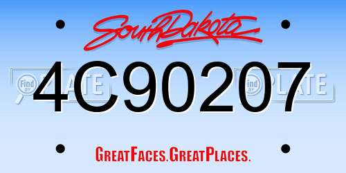 4C90207 South Dakota License Plate