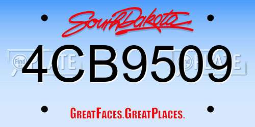4CB9509 South Dakota License Plate