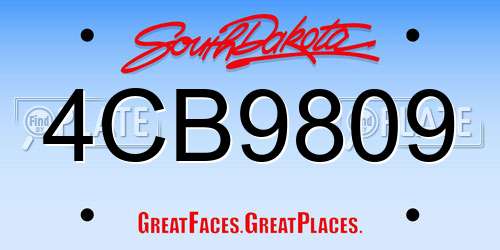 4CB9809 South Dakota License Plate