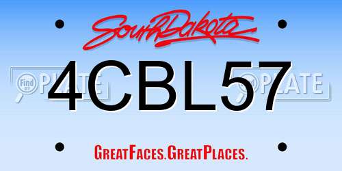 4CBL57 South Dakota License Plate