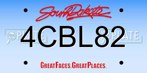 4CBL82 South Dakota License Plate