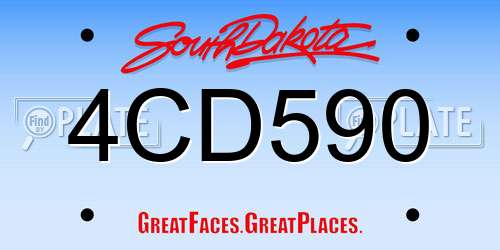 4CD590 South Dakota License Plate