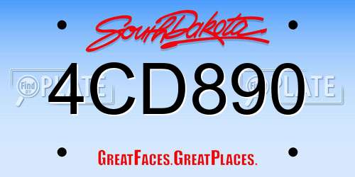 4CD890 South Dakota License Plate