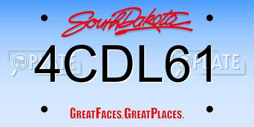 4CDL61 South Dakota License Plate